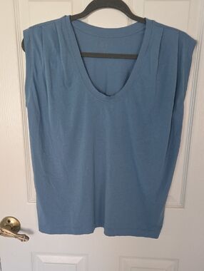LOFT Dusty Blue Scoop Neck Sleeveless Tank